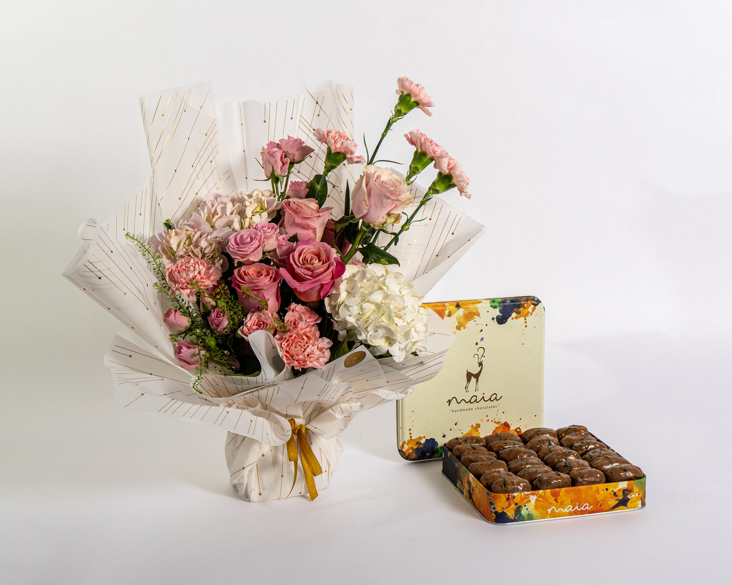 Hydrangea & Soft Pink Floral Gift Box