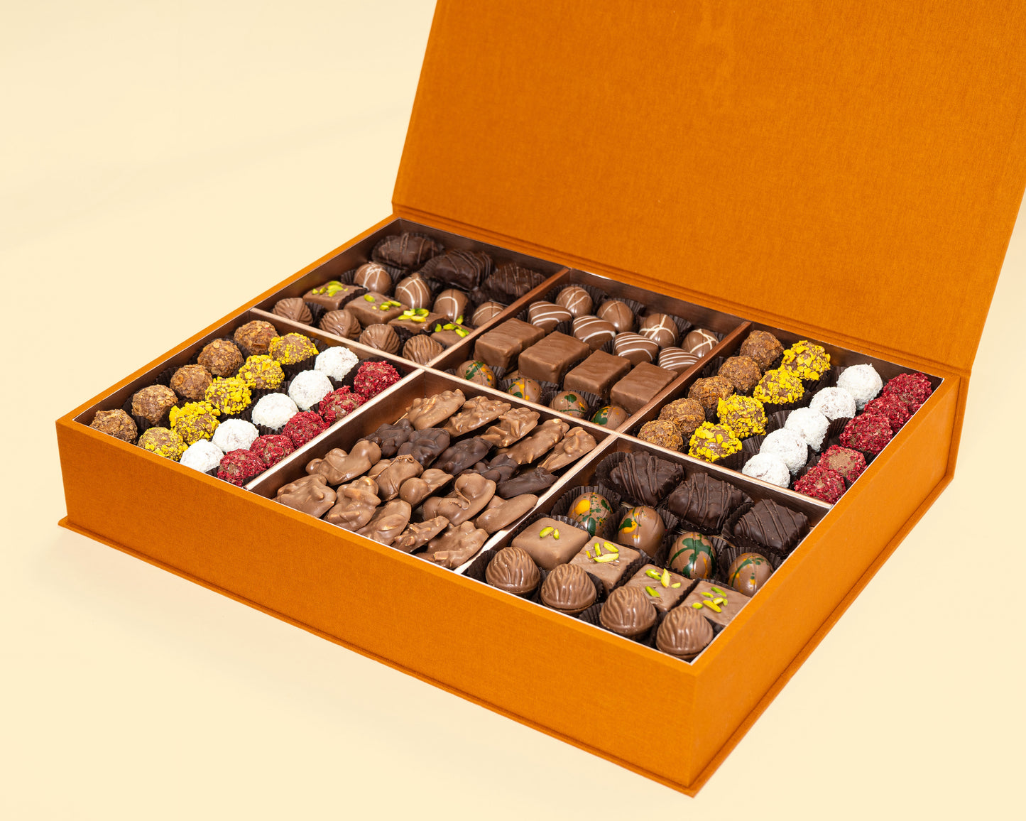 Premium Orange Leather Assorted Chocolate Box
