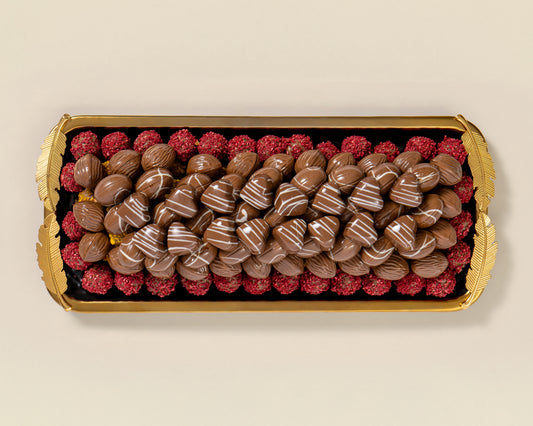 Premium Rectangle Black Assorted Chocolate Plate