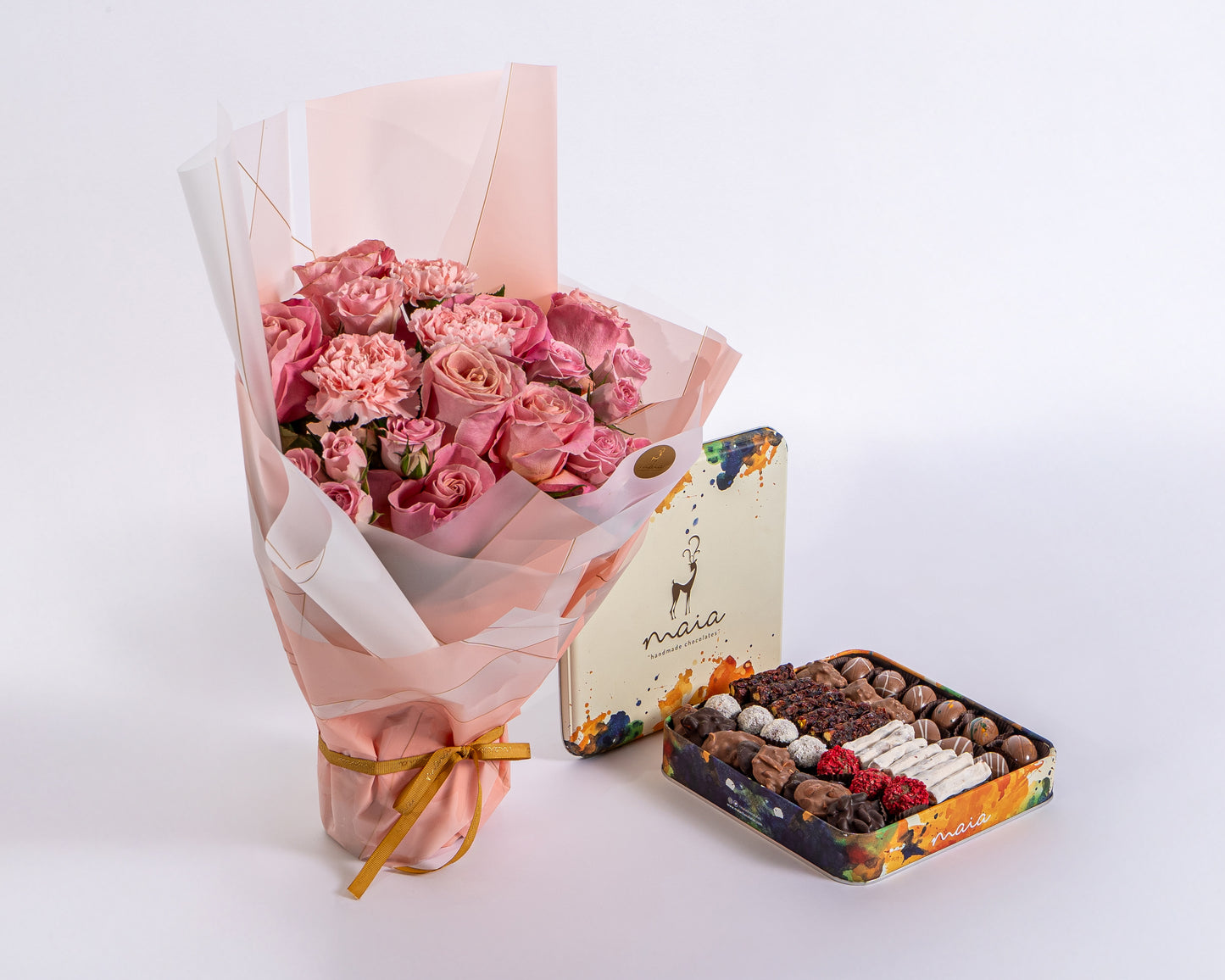 Pink Rose & Carnation Love Box