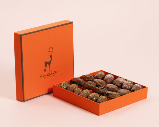 Medium Orange Box Assorted Chocolate Dates