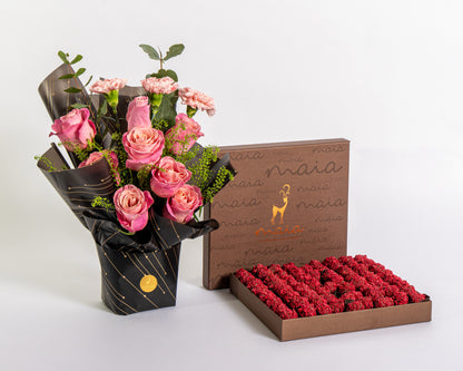 Pink Rose & Spray Rose Harmony Set