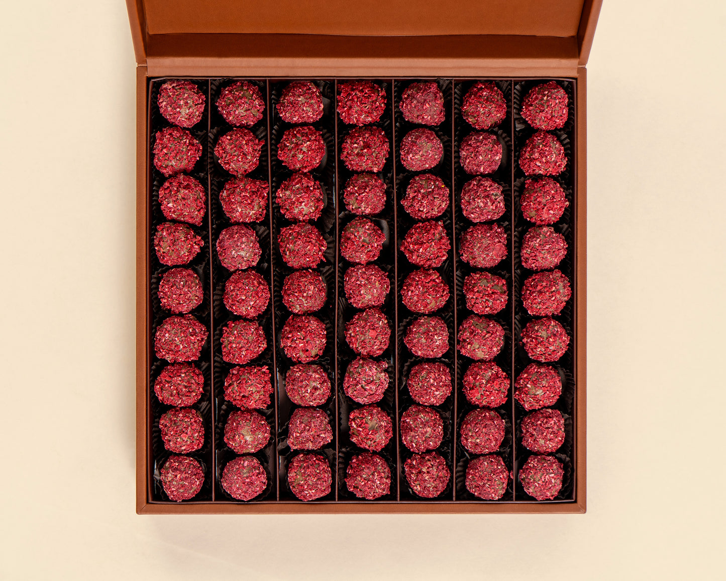 Premium Leather Raspberry Truffles Box