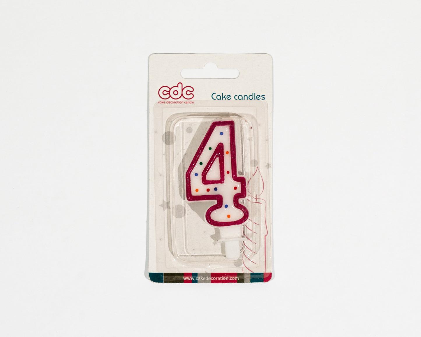 Number 4 candle adds color to the cake