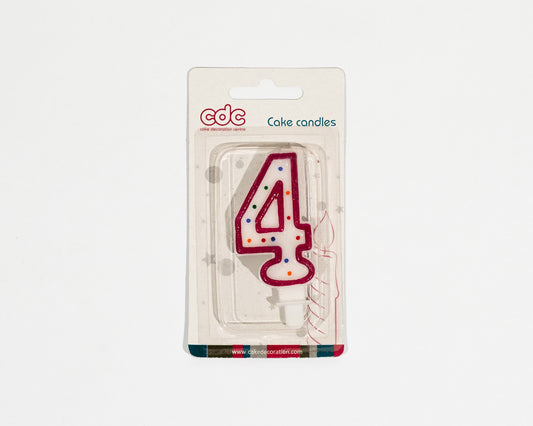 Number 4 candle adds color to the cake