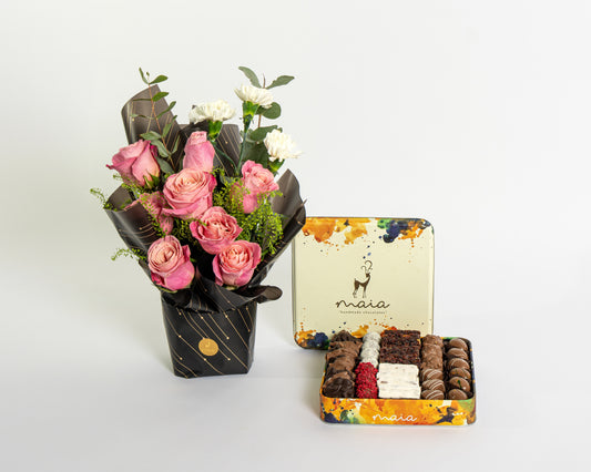 Pink Rose & Carnation Gift Box