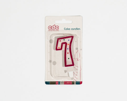 Number 7 candle adds color to the cake