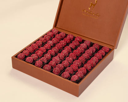 Premium Leather Raspberry Truffles Box