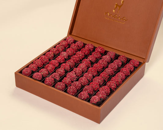 Premium Leather Raspberry Truffles Box