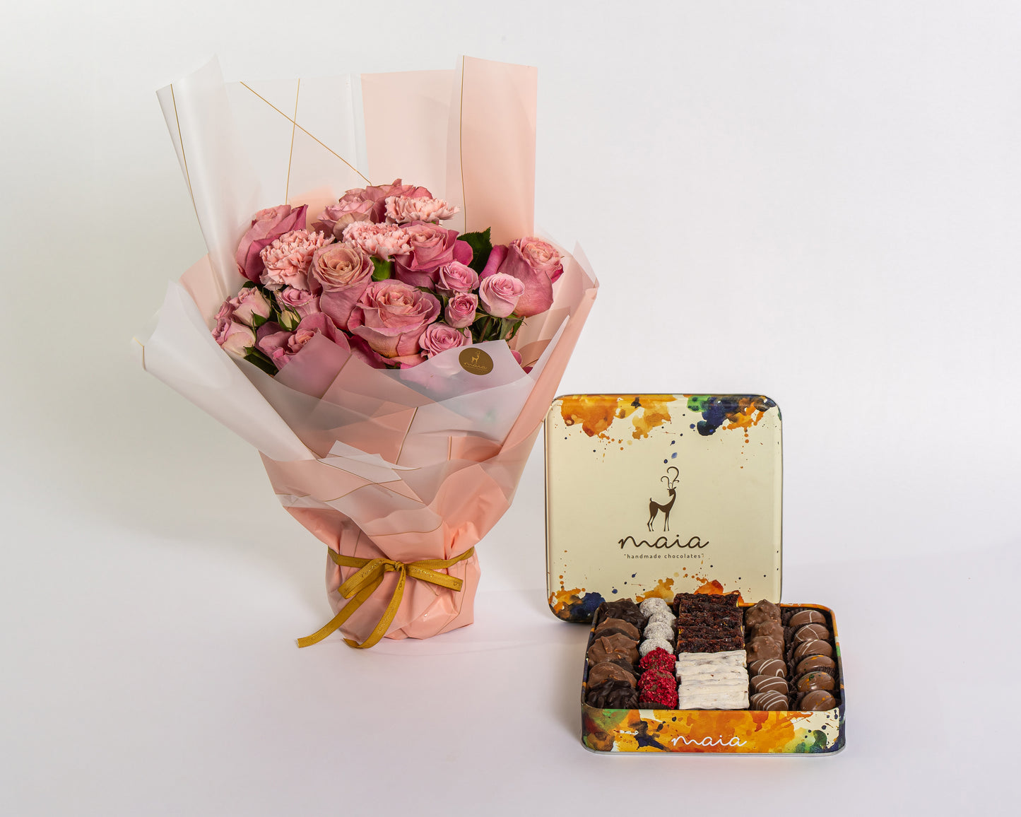 Pink Rose & Carnation Love Box