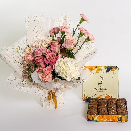 Hydrangea & Soft Pink Floral Gift Box