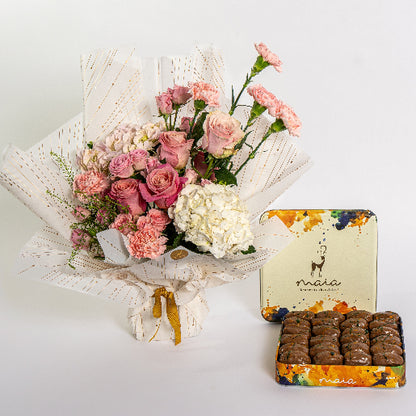 Hydrangea & Soft Pink Floral Gift Box