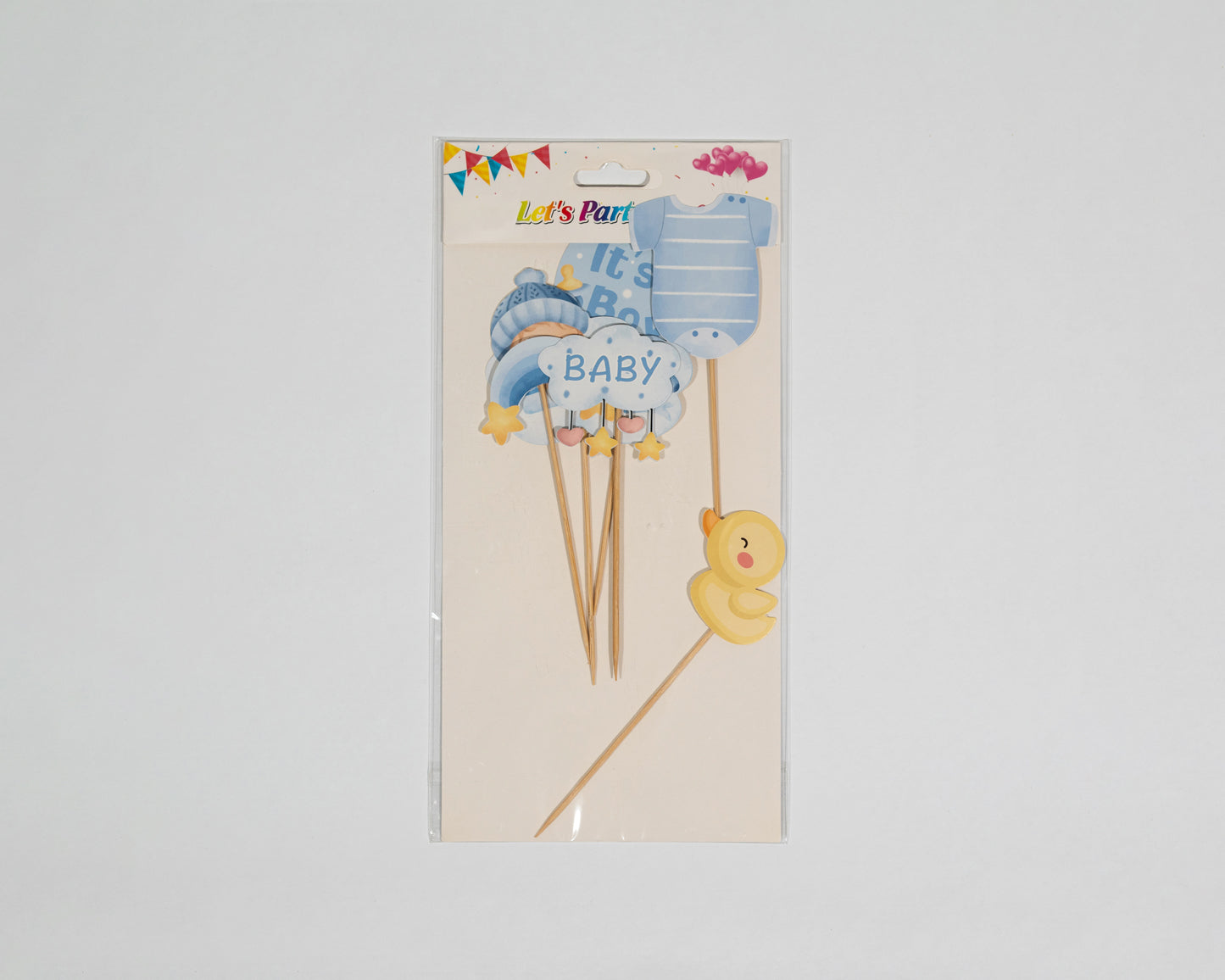 Baby shower cake topper welcomes a boy