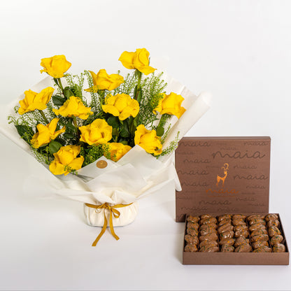 Spray Roses & Eucalyptus Vase Arrangement