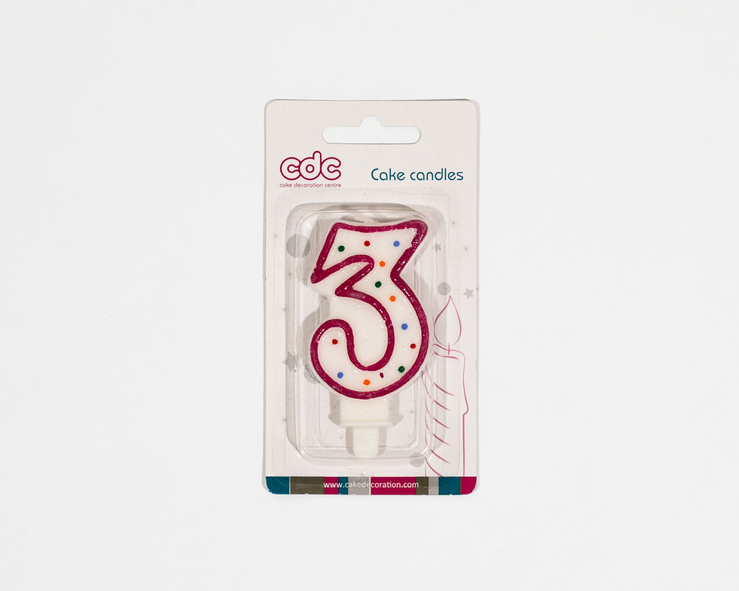 Number 3 candle adds color to the cake