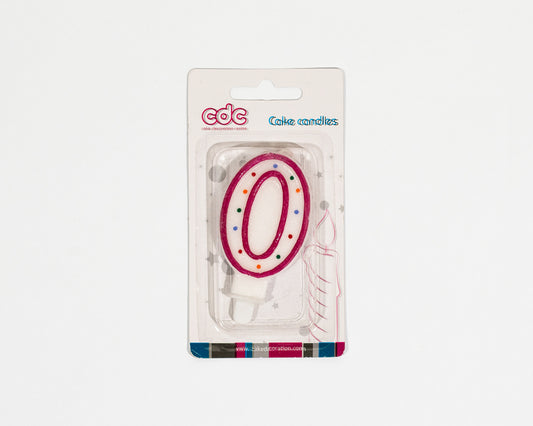 Number 0 candle adds color to the cake