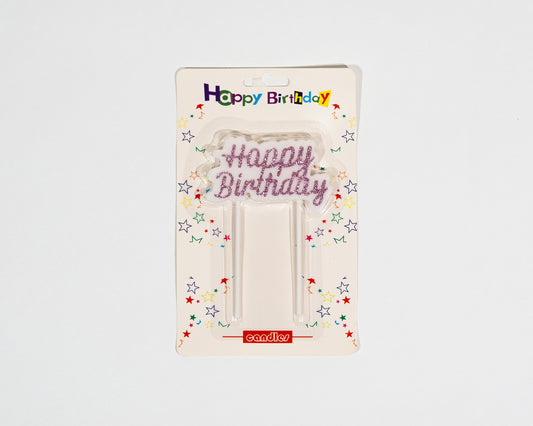 Purple Happy Birthday candle shines
