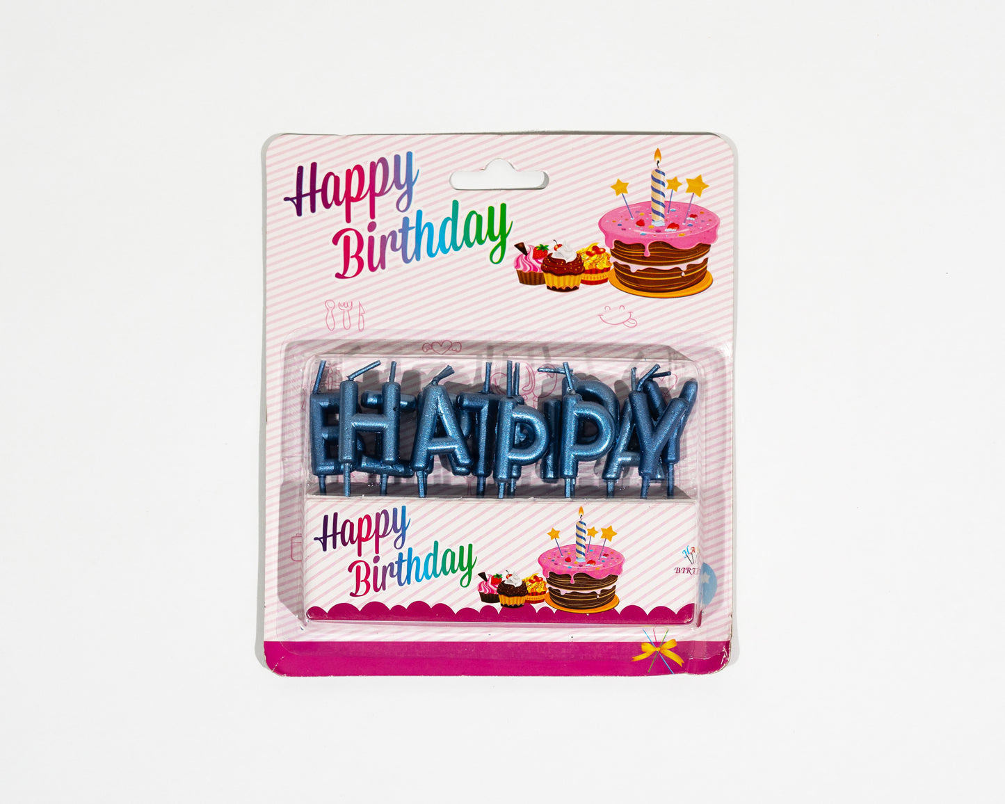 Happy Birthday letter candles make a wish