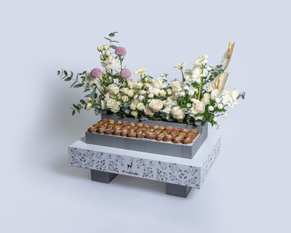 Elegante Rectangular Assorted Chocolate Dates Box with Vendela Roses