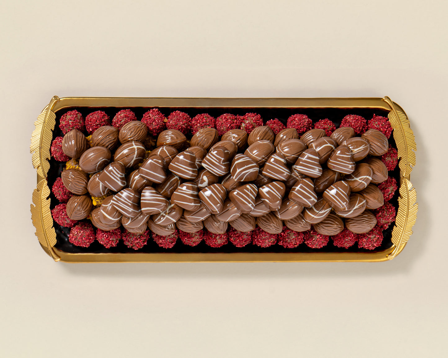 Premium Rectangle Black Assorted Chocolate Plate