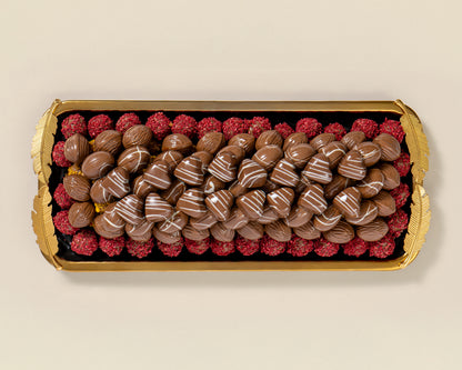 Premium Rectangle Black Assorted Chocolate Plate