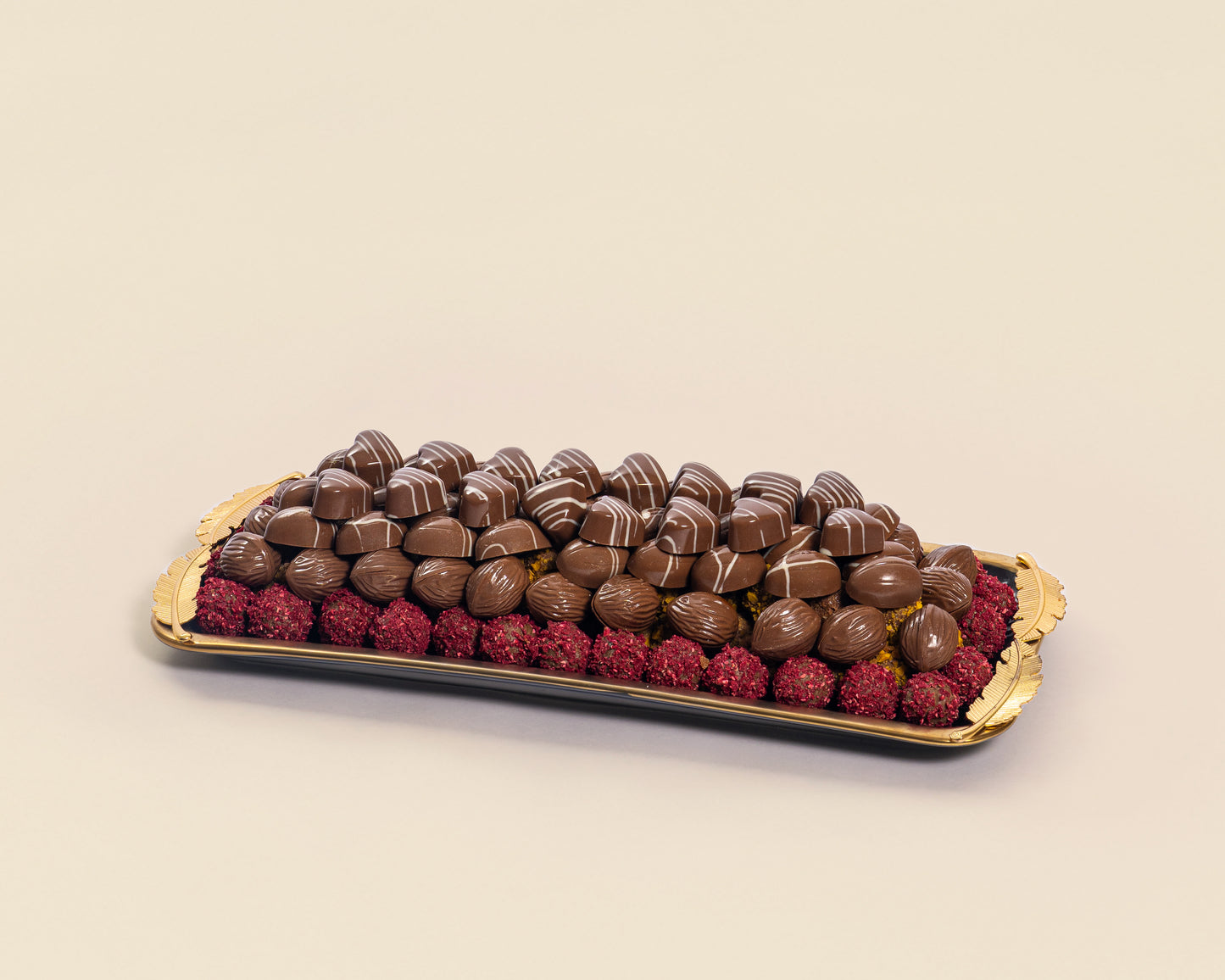 Premium Rectangle Black Assorted Chocolate Plate