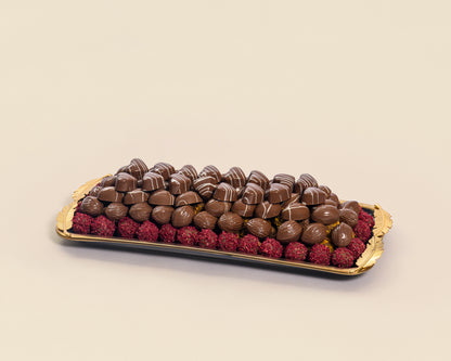 Premium Rectangle Black Assorted Chocolate Plate