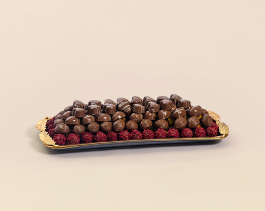 Premium Rectangle Black Assorted Chocolate Plate