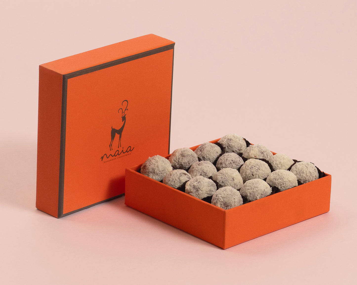 Small Orange Box Coconut Truffles