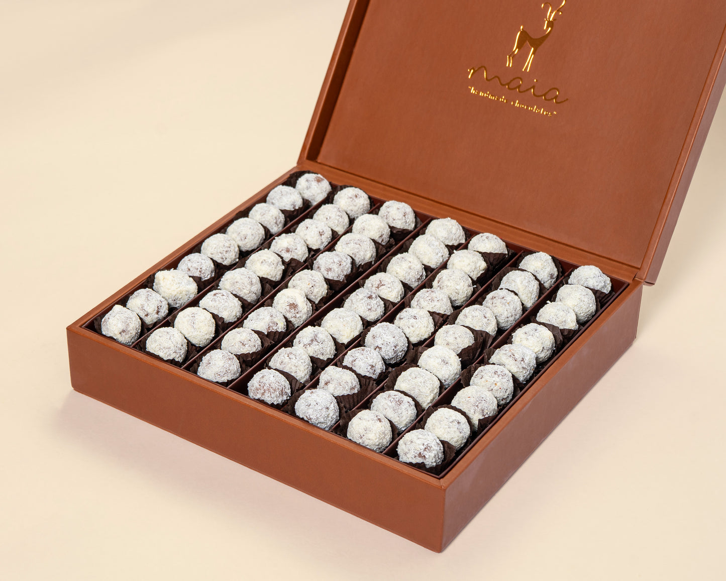 Premium Leather Coconut Truffles Box