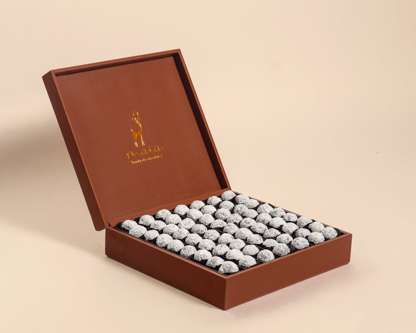 Premium Leather Coconut Truffles Box