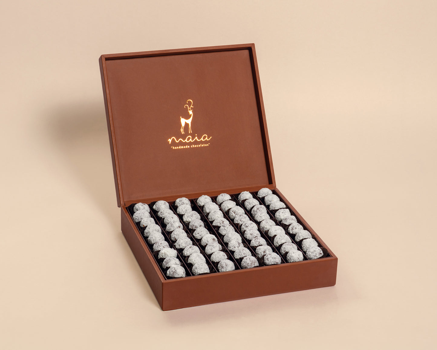 Premium Leather Coconut Truffles Box