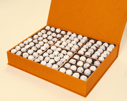Premium Orange Leather Coconut Truffles Box