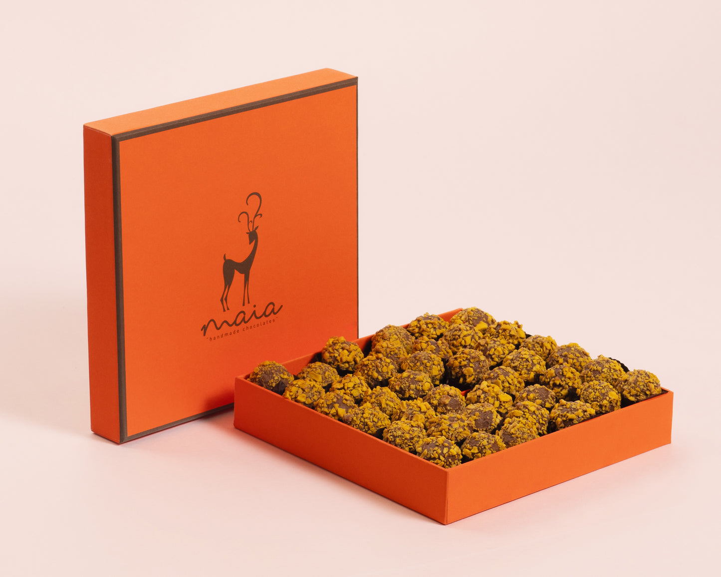 علبة ترافل المانجو البرتقالية متوسطة الحجم