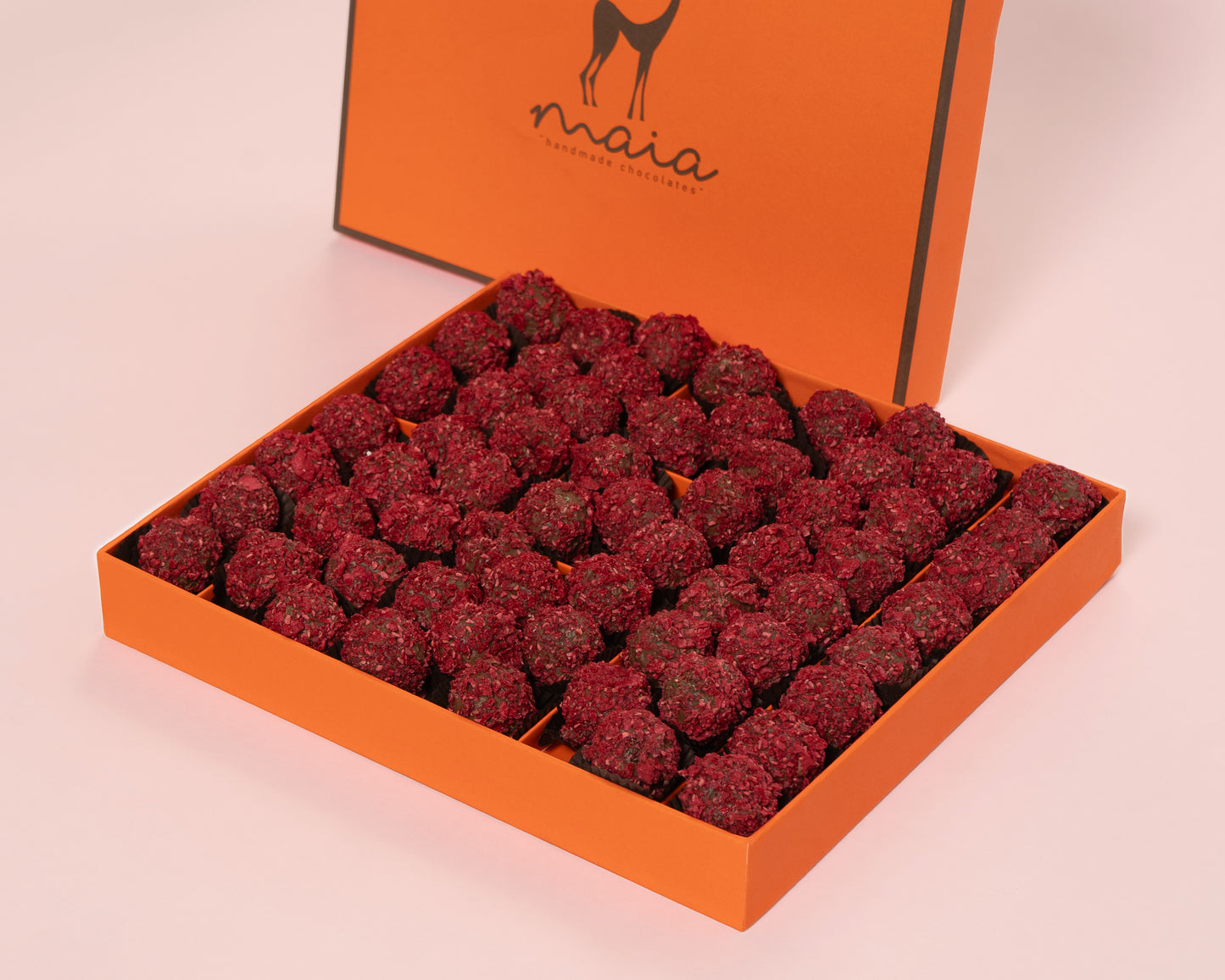 Large Orange Box Raspberry Truffles
