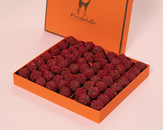 Large Orange Box Raspberry Truffles