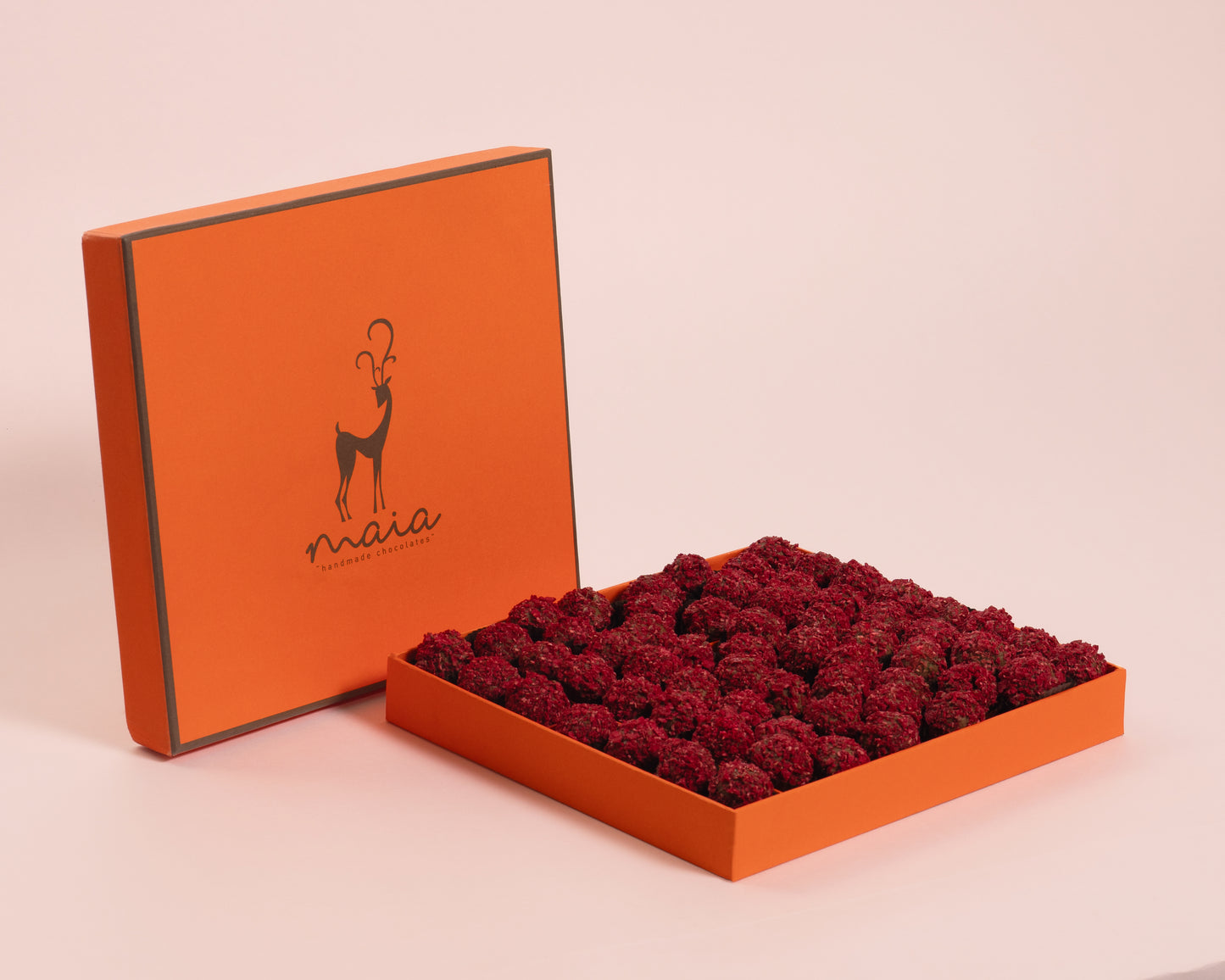 Large Orange Box Raspberry Truffles