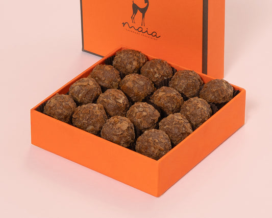 Small Orange Box Tahini Truffles