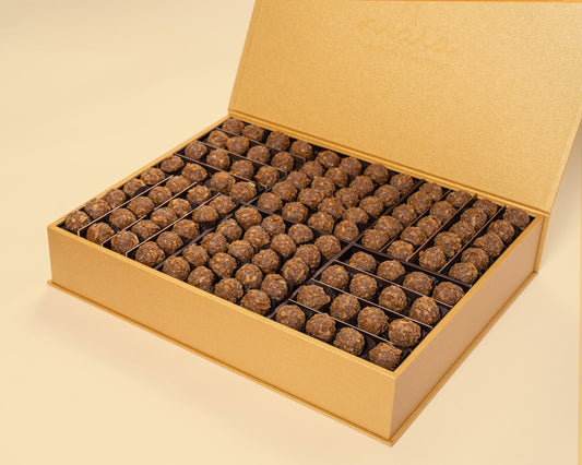 Premium Gold Leather Tahini Truffles Box
