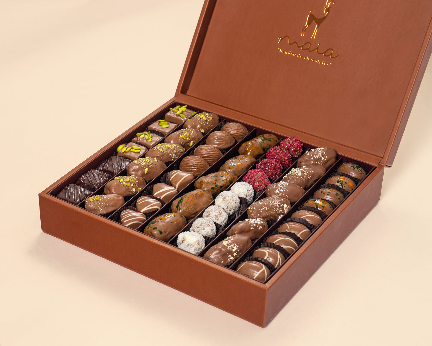 Premium Leather Assorted Chocolates& Chocolate Dates Box