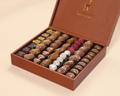 Premium Leather Assorted Chocolates& Chocolate Dates Box