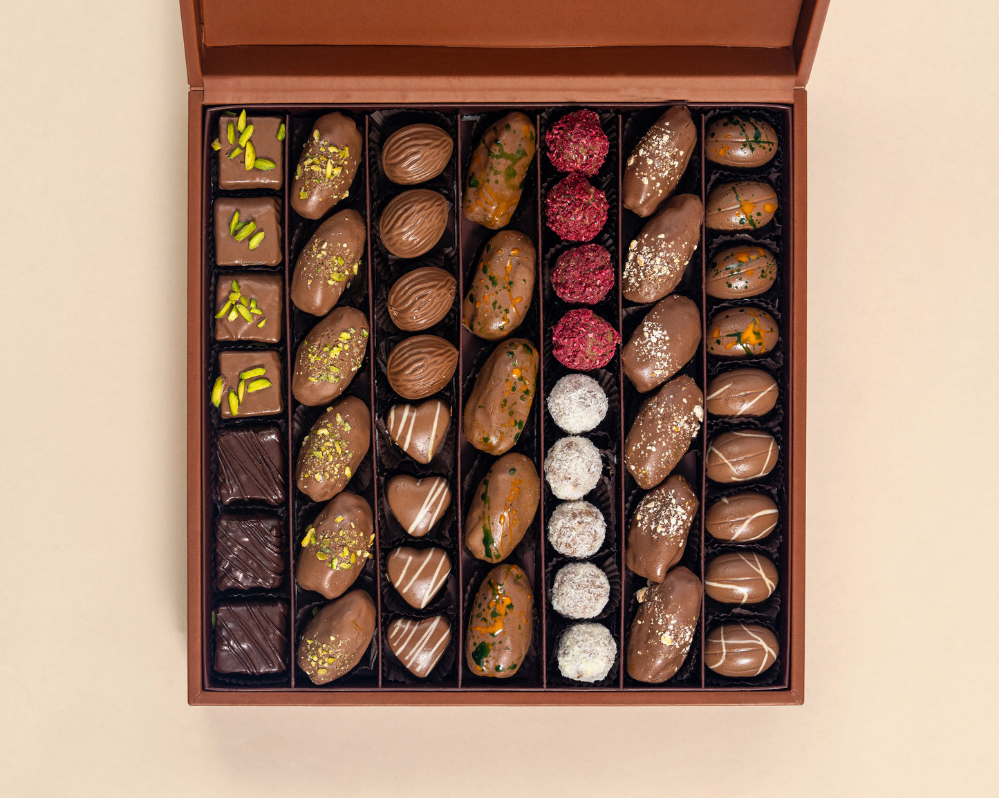 Premium Leather Assorted Chocolates& Chocolate Dates Box