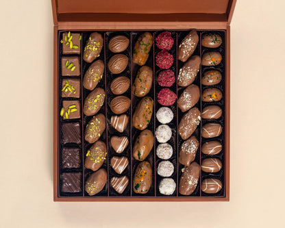 Premium Leather Assorted Chocolates& Chocolate Dates Box
