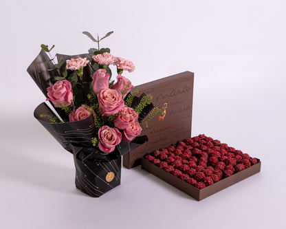 Pink Rose & Spray Rose Harmony Set