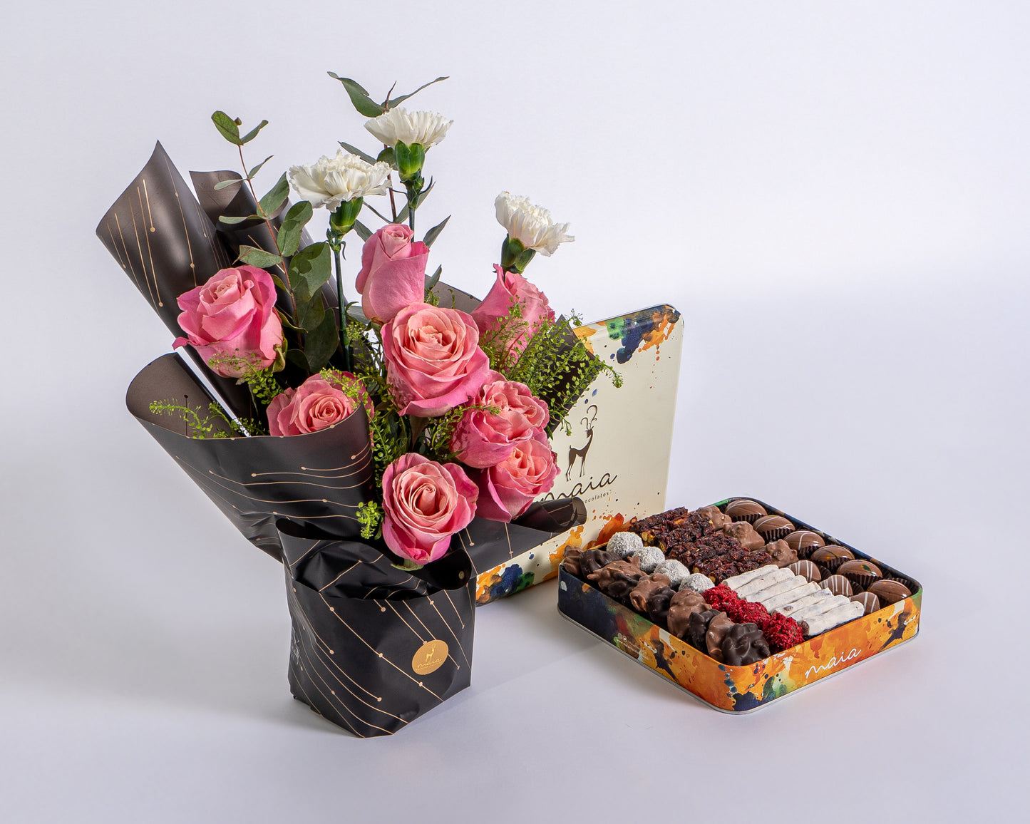Pink Rose & Carnation Gift Box
