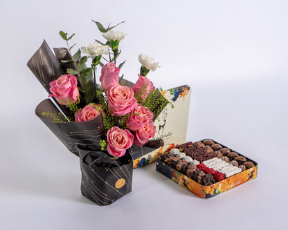 Pink Rose & Carnation Gift Box