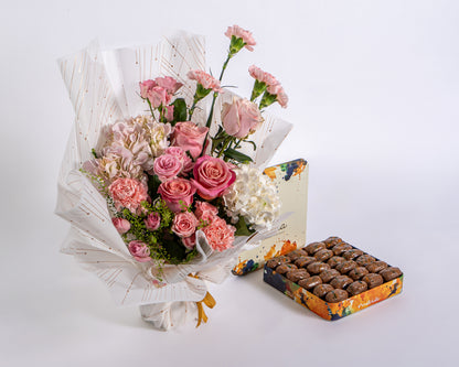 Hydrangea & Soft Pink Floral Gift Box