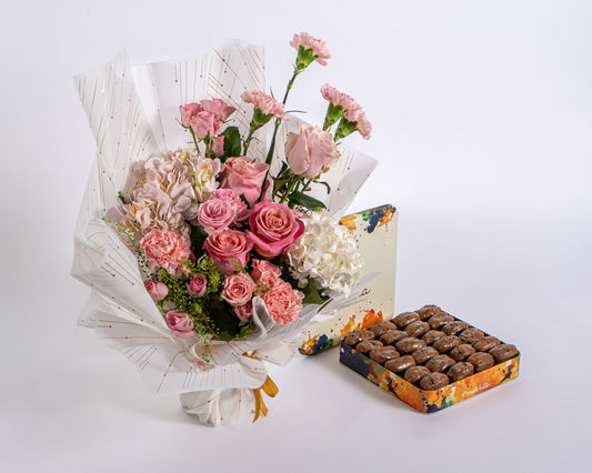 Hydrangea & Soft Pink Floral Gift Box