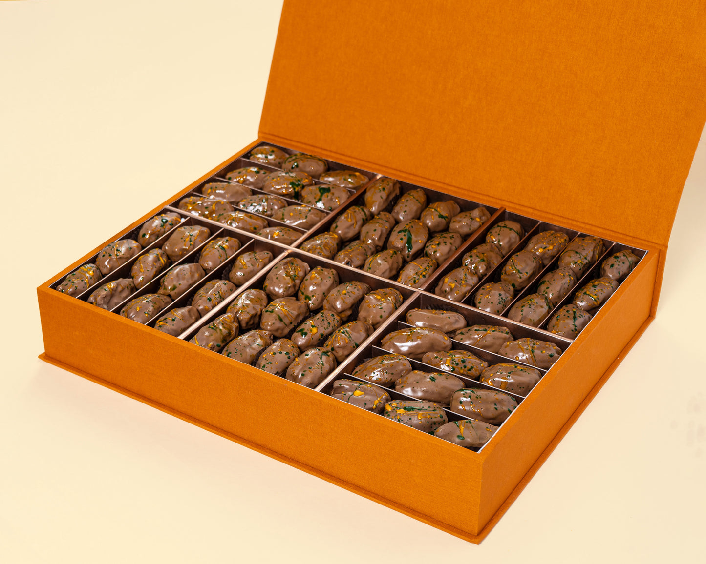 Premium Orange Leather Dubai Date Box