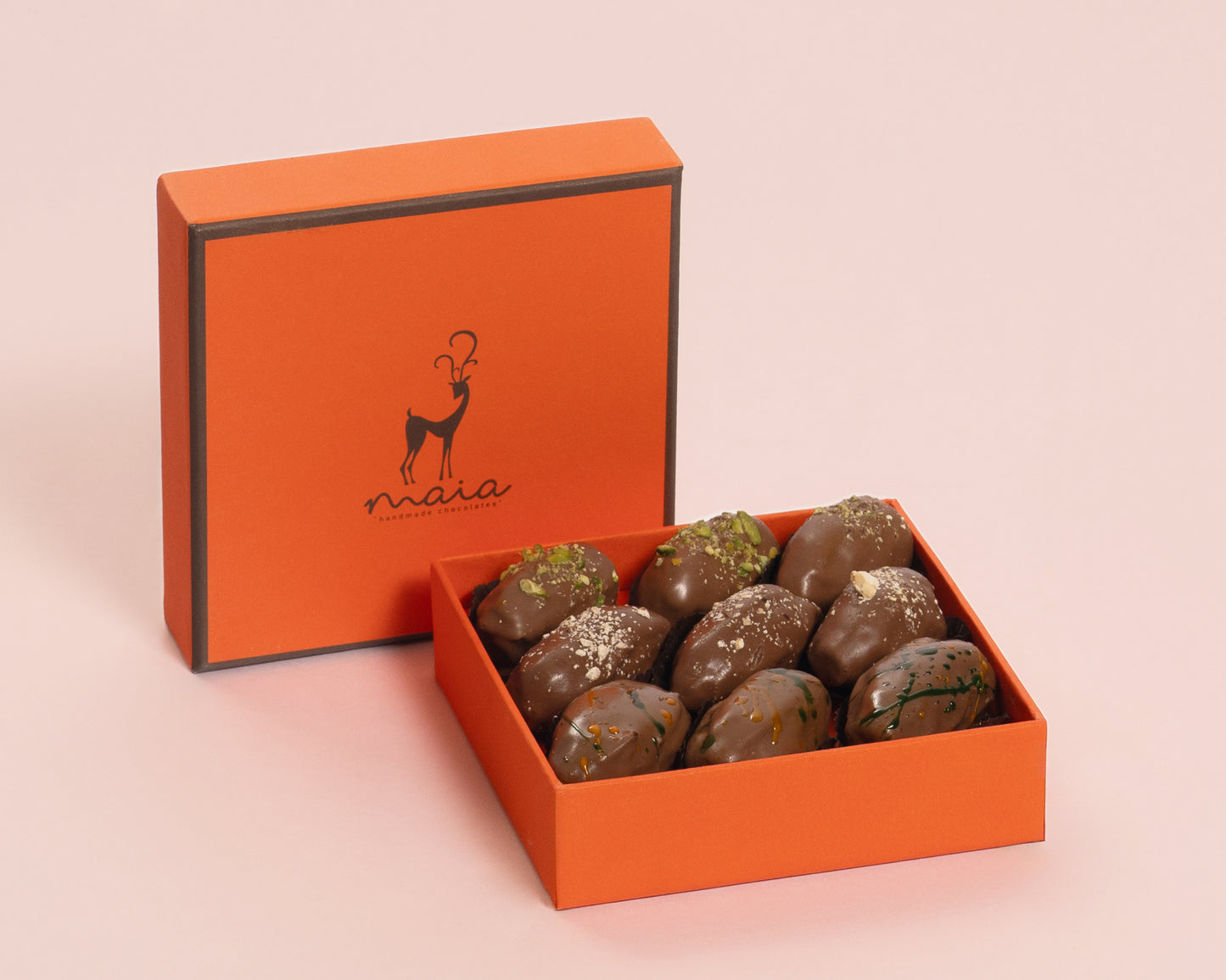 Small Orange Box Assorted Chocolate Dates